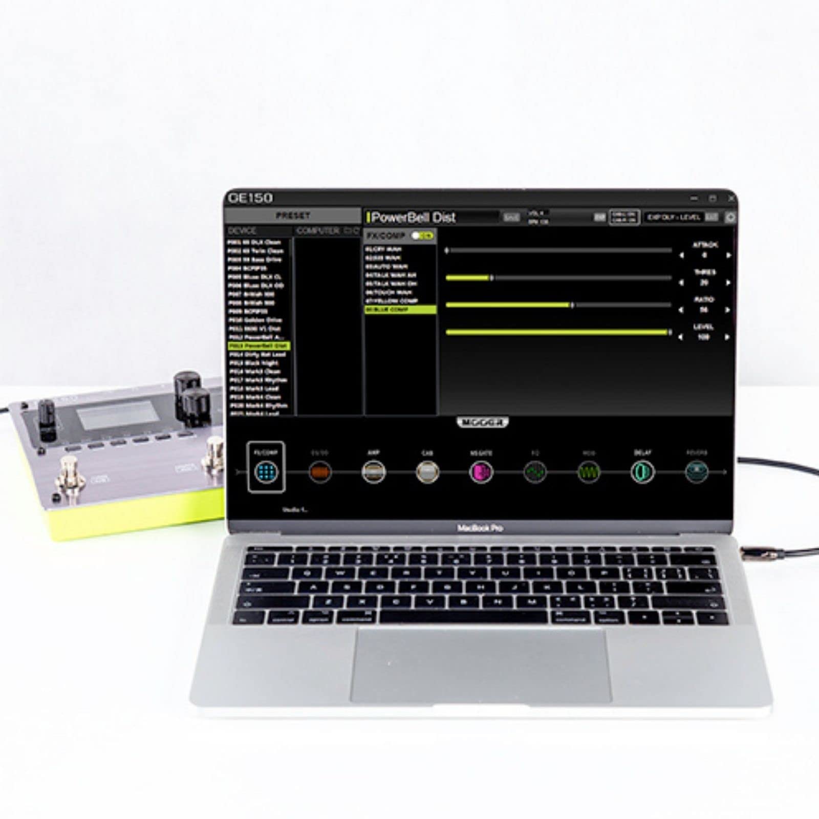 MOOER GE150 Electric Guitar Amp Modelling Multi Effects Pedal Portable Multi Effects Processor with Expression & IR Loading for